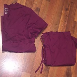 Maroon scrubs